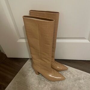 Paris Texas croc embossed Block heel boot